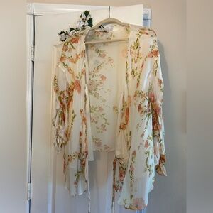 Zara floral chiffon blouse.